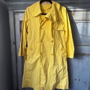 Marni Cotton Yellow Trench Coat Size 40